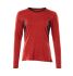 Mascot Workwear Red/Black 45% Polyester, 55% Coolmax Pro Long Sleeve T-Shirt, UK- 5XL