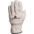 Delta Plus FBN49 White Leather Abrasion Resistant, Cut Resistant, Tear Resistant Work Gloves, Size 7, Small