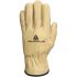 Delta Plus FIB49 Beige Leather Abrasion Resistant, Cut Resistant, Tear Resistant Work Gloves, Size 9, Large