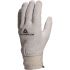 Delta Plus GFBLE White Leather Abrasion Resistant, Cut Resistant, Tear Resistant Work Gloves, Size 8, Medium