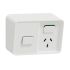 Clipsal Electrical White 1 Gang Plug Socket, 1 Pole Poles, 10A, Type I - ANZ/CN, Outdoor Use