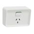 Clipsal Electrical White 1 Gang Plug Socket, 1 Pole Poles, 10A, Type I - ANZ/CN, Outdoor Use