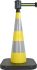 Viso Gelb PVC Leitkegel, H 90 cm reflektierend mit Gewichtung, Verkehr