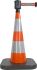 Cono de Seguridad y Tráfico Viso reflectante de PVC Naranja, con base lastrada, altura: 90 cm