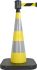 Viso Gelb PVC Leitkegel, H 90 cm reflektierend mit Gewichtung, Verkehr
