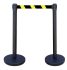 Viso Black & Yellow Steel Safety Barrier, 3m, Black, Yellow Tape