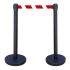 Viso Red & White Steel Safety Barrier, Red, White Tape