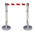 Viso Red & White Steel Safety Barrier, 3m, Red, White Tape