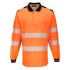Portwest T184 Black, Orange Unisex Hi Vis Polo Shirt, L