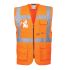 Portwest 反光安全背心拉链, 橙色 男女通用, 尺寸S