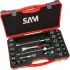 SAM 26-Piece Imperial, Metric 1/2 in Standard Socket Set with Ratchet