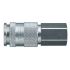 Legris Nickel Plated Brass Female Pneumatic Quick Connect Coupling, BSPP 1/8 in Female 23mm Female Thread