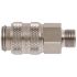 Legris Stainless Steel Female Pneumatic Quick Connect Coupling, 1/8 in Male 16mm Female Thread