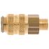 Legris Nickel Plated Brass Female Pneumatic Quick Connect Coupling, G 1/8 Male 16mm Female Thread
