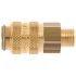 Legris Nickel Plated Brass Female Pneumatic Quick Connect Coupling, BSPP 1/4 in Male 16mm Female Thread