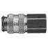 Legris Nickel Plated Brass Female Pneumatic Quick Connect Coupling, 1/4 in Female 16mm Female Thread