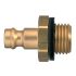 Legris Nickel Plated Brass Male Pneumatic Quick Connect Coupling, BSPP 1/4 in Male Male Thread
