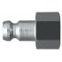 Legris Stainless Steel Female, Male Pneumatic Quick Connect Coupling, 1/4 in Female Hose Barb