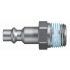 Legris Nickel Plated Steel Male Pneumatic Quick Connect Coupling, BSPT 1/8 Male Male Thread