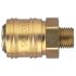 Legris Nickel Plated Brass Male Pneumatic Quick Connect Coupling, BSPP 3/8 in Male 25mm Male Thread