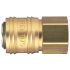 Legris Nickel Plated Brass Female Pneumatic Quick Connect Coupling, 1/2 in Female 25mm Female Thread