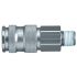 Legris Nickel Plated Brass Male Pneumatic Quick Connect Coupling, BSPT 1/2 in Male 23mm Male Thread