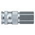 Legris Nickel Plated Brass Female Pneumatic Quick Connect Coupling, 3/8 in Female 23mm Female Thread