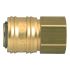 Legris Nickel Plated Brass Female Pneumatic Quick Connect Coupling, BSPP 1/8 in Female 25mm Female Thread