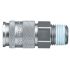 Legris Nickel Plated Brass Male Pneumatic Quick Connect Coupling, BSPT 3/8 in Male 27mm Male Thread