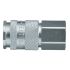 Legris Nickel Plated Brass Female Pneumatic Quick Connect Coupling, 1/2 in Female 27mm Female Thread