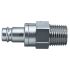 Legris Nickel Plated Brass Male Pneumatic Quick Connect Coupling, BSPT 1/2 in Male Male Thread