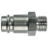 Legris Nickel Plated Steel Male Pneumatic Quick Connect Coupling, BSPP 3/8 in Male Male Thread