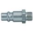 Legris Nickel Plated Steel Male Pneumatic Quick Connect Coupling, BSPP 1/4 in Male Male Thread