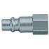 Legris Nickel Plated Steel Female Pneumatic Quick Connect Coupling, 3/8 in Female Female Thread