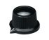 Mando de potenciómetro OKW, eje 6mm, diámetro 29mm, Color Negro, indicador Blanco Eje redondo