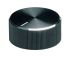 Mando de potenciómetro OKW, eje 6mm, diámetro 33mm, Color Negro, indicador Blanco Circular