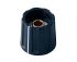 OKW Fekete Potenciométer gomb Fehér színű jelzőfénnyel , 6mm tengellyel, forgatógomb Ø: 16mm Kerek szár