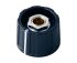 Mando de potenciómetro OKW, eje 6mm, diámetro 23mm, Color Negro, indicador Blanco Eje redondo