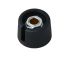 Mando de potenciómetro OKW, eje 45295plg, diámetro 23mm, Color Negro Circular