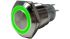 RND RND 210 Series Illuminated Vandal Proof Push Button Switch, On-(On), Panel Mount, 19mm Cutout, 1CO, Green LED, 250V