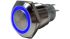 RND RND 210 Series Illuminated Vandal Proof Push Button Switch, On-(On), Panel Mount, 19mm Cutout, 1NC, 1NO, Blue LED,