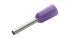 RND, RND 465 Insulated Bootlace Ferrule, 10mm Pin Length, 0.75mm Pin Diameter, Violet