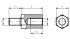 Distanziale Esagonale in Ottone nichelato S.A Bourqui Jean, L. 5mm, per vite da M4