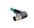 Amphenol Industrial Right Angle Male 4 way M12 to Pigtail Connector & Cable, 1m