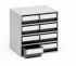 Treston 8 Drawer Storage Unit, Plastic, 395mm x 400mm x 300mm, Grey