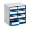 Treston 8 Drawer Storage Unit, Plastic, 395mm x 400mm x 300mm, Blue