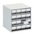 Treston 16 Drawer Storage Unit, Plastic, 395mm x 400mm x 400mm, Clear