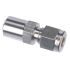 Parker Stainless Steel Pipe Fitting, Straight Hexagon Connector 3/8in