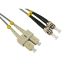 RS PRO ST to SC Duplex Multi Mode OM1 Fibre Optic Cable, 3mm, Grey, 500mm