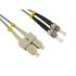 RS PRO ST to SC Duplex Multi Mode OM1 Fibre Optic Cable, 3mm, Grey, 5m